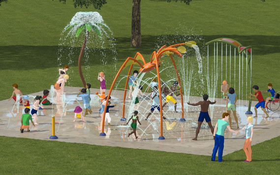 Purple Heart Park Splash Pad Design Concept