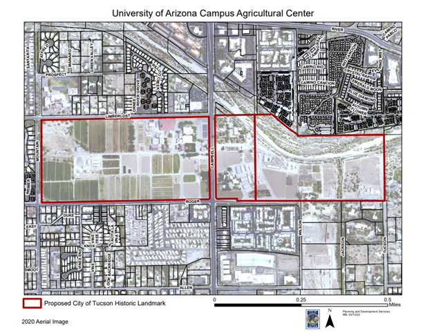 zoning designation map of the UA Agricultural Center at North Campbell
