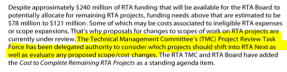 statement from RTA Deputy Director Jim DeGood