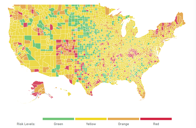 US Risk Level heat map