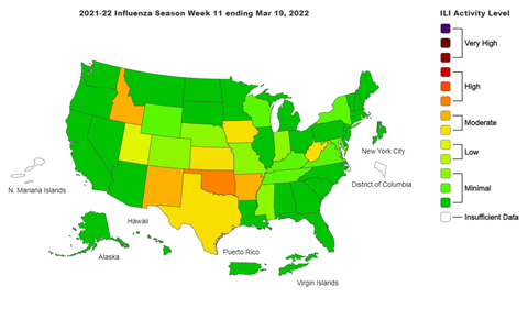 US Heat map of flu