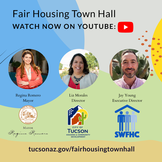 Fair Housing Town Hall Poster, with pictures of Tucson leaders and their agencies.