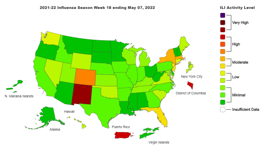 U.S Map of Influenza 