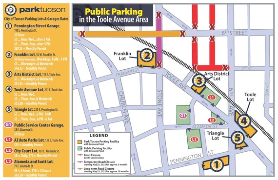 Toole Avenue Parking Map