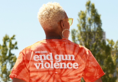 Picture of Woman Wearing We Can End Gun Violence Shirt
