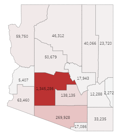 this weeks Arizona ‘by-county’ COVID case map 