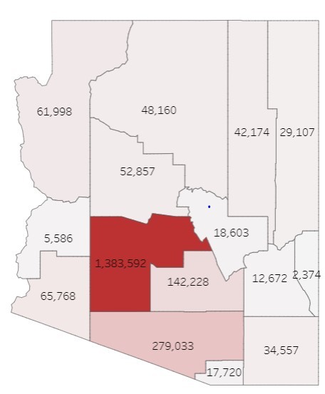 Map of Influenza (Flu) in Arizona