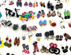 Picture shows some earrings made by Marianne Bernsen