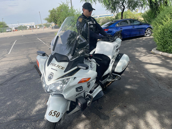 TPD motorcycle laptop in use