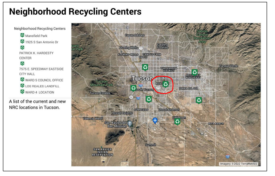 Map shows neighborhood recycling centers 