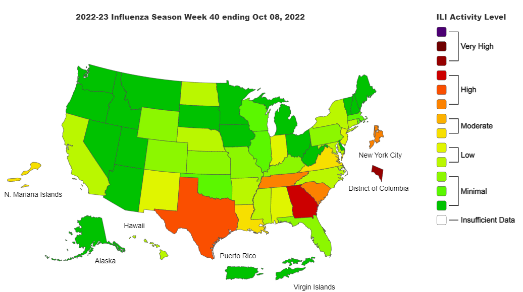 National Flu Activity Map 
