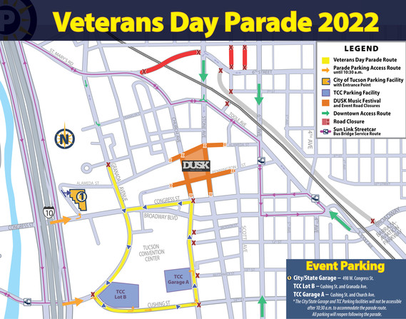 Map, Veterans Day Parade 2022