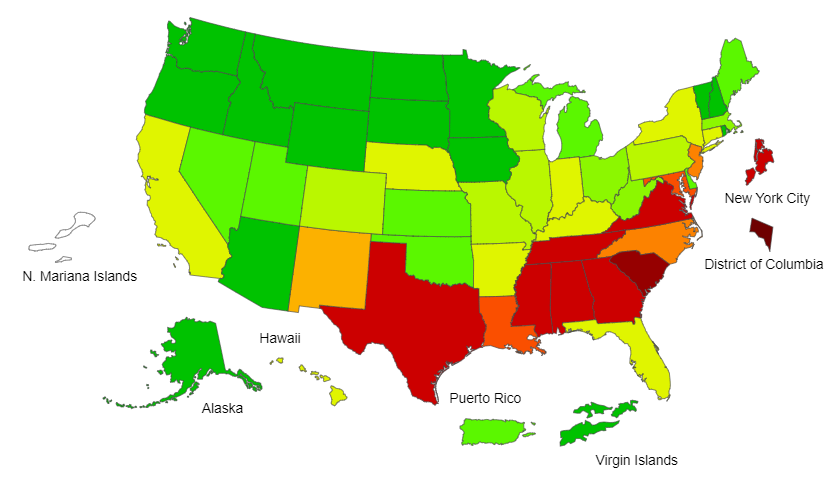 National Flu Activity Map from Last Week's Newsletter