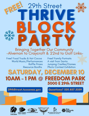 Picture of the 29th Street Thrive block party event flyer