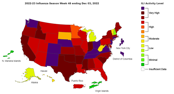 Flu infection rate map