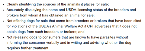State law that regulates CPI to inform the public source of their dogs