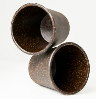 Picture shows coffee-ground cups