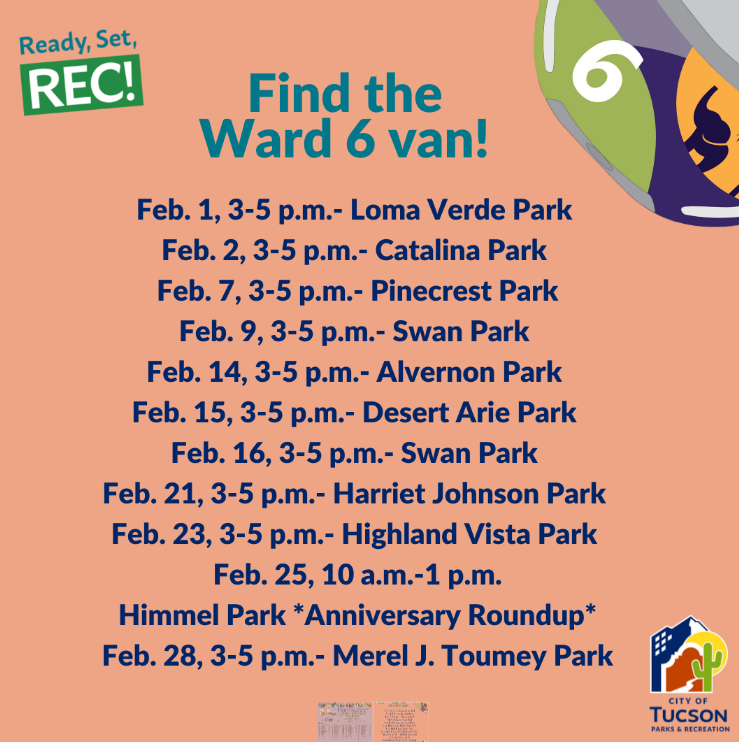 Picture shows list of Ready, Set, Rec van in Ward 6 