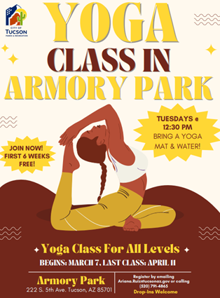 Yoga Class at Armory Park flyer