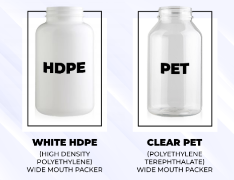 White HDPE and Clear Pet