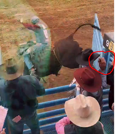 A guy used electric pods on the horse at Tucson Rodeo promotional video