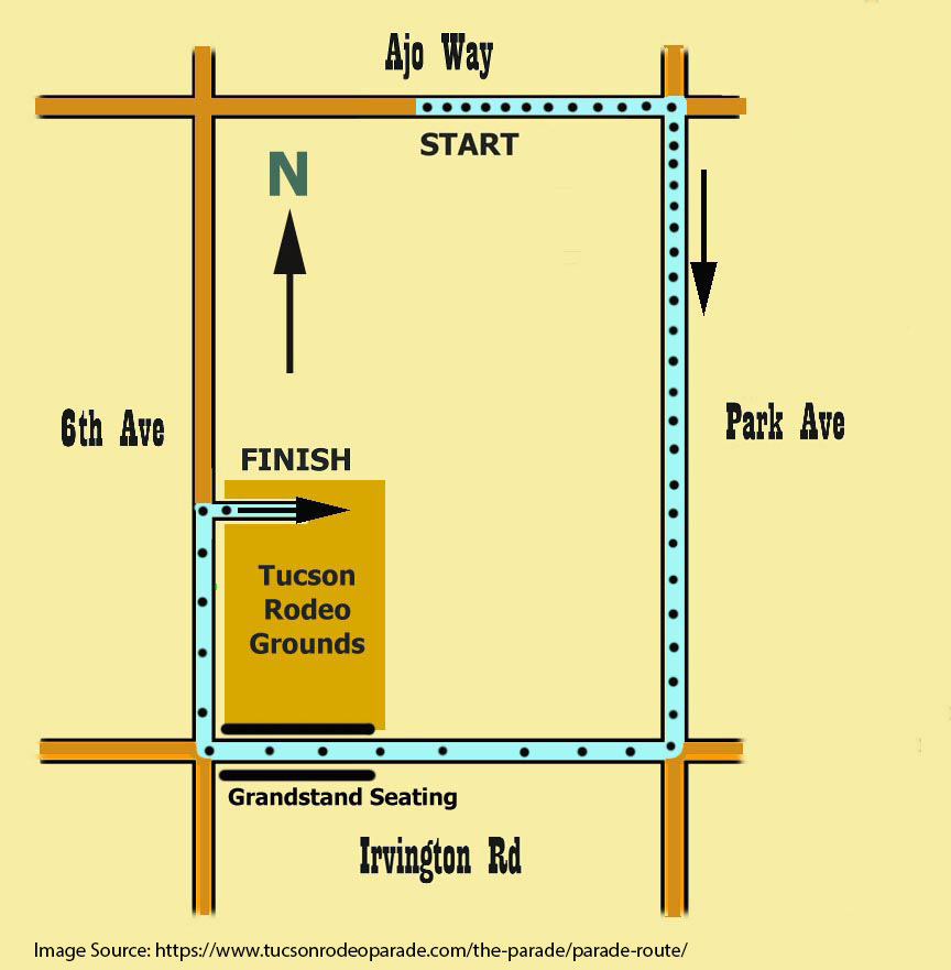 Rodeo Parade Route Map 2023