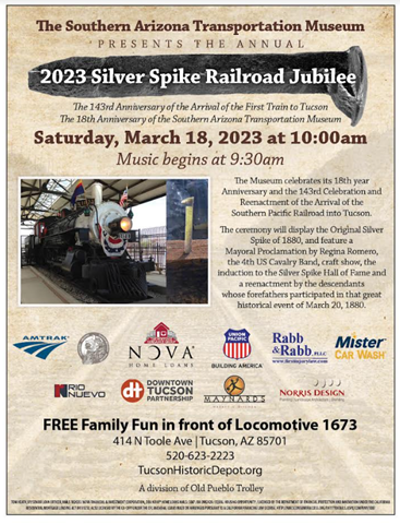 2023 Silver Spike Railroad Jubilee Event Flyer