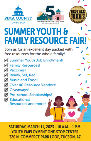 Pima County Youth Resource Fair Flyer