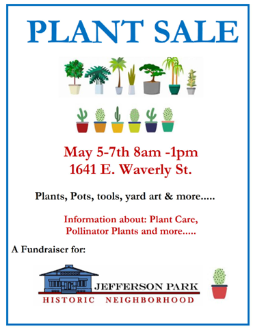 Jefferson Park Plant Sale Event Flyer