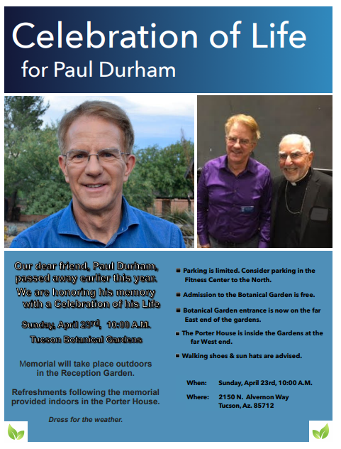 Celebration of Life for Paul Durham Flyer