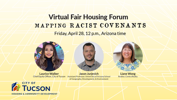 Virtual Fair Housing Forum Flyer, with images of panelists and event information.