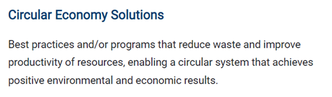 Description of Circular Economy solutions