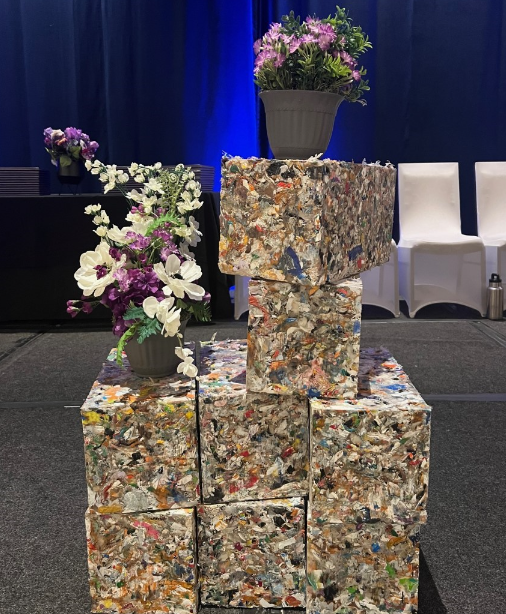Byblocks stacked with flowers on top and displayed during the graduation ceremony in Oro Valley Basis 
