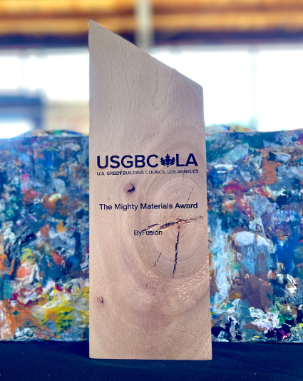 U.S. Green Building Council of Los Angeles's trophy that is awarded to Byfusion   