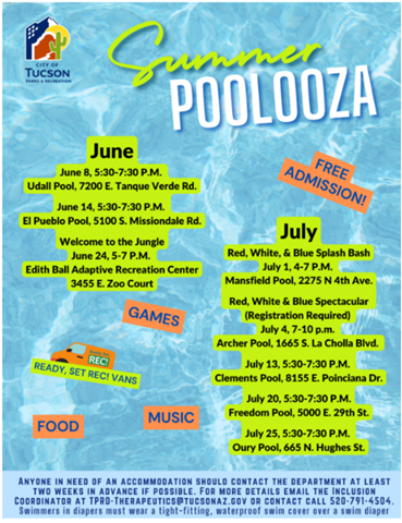 Summer Poolooza Flyer from Parks & Rec