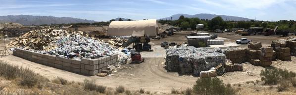 Picture of the 70 plus tons of plastic piles