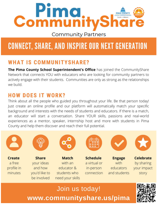Picture shows information on PimaCommunityShare program