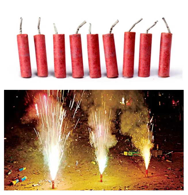 Picture shows firecrackers