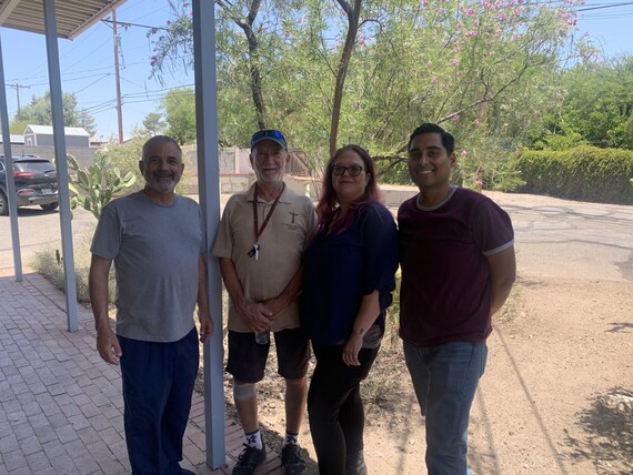 St. Francis Shelter/Community cooling center staff Shawn Milligan, Gary Dueter, Angela Murphy, and Housing First staff Peter Hernande