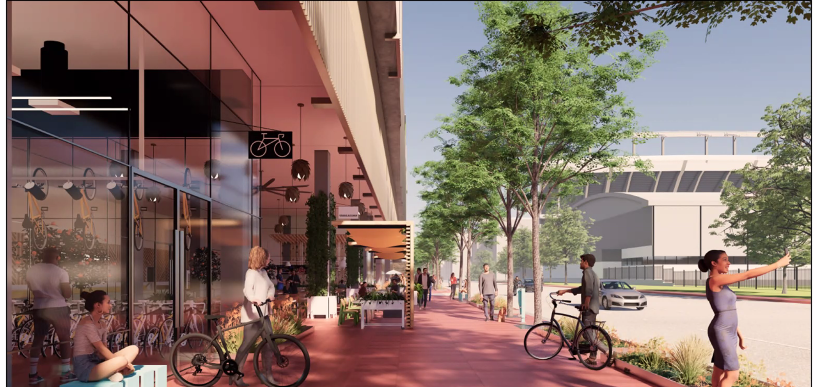 Picture of architectural rendering showing the street level view at Campbell and 6th