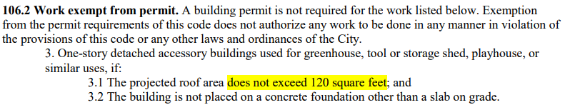 Picture shows policy in another city that allow limited cap and or tiny home villages 