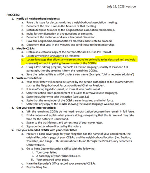 Process of CCR's revision