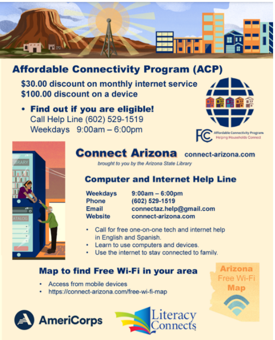 Flyer for Connect Arizona English Version