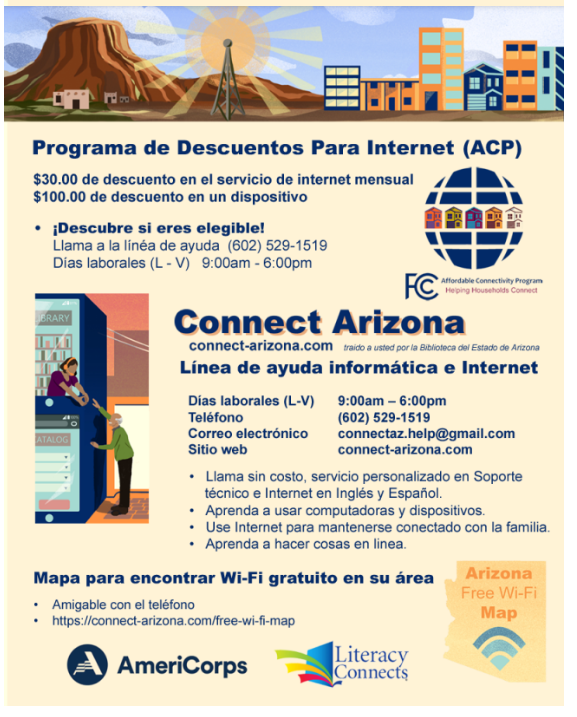 Flyer for connect Arizona Spanish Version