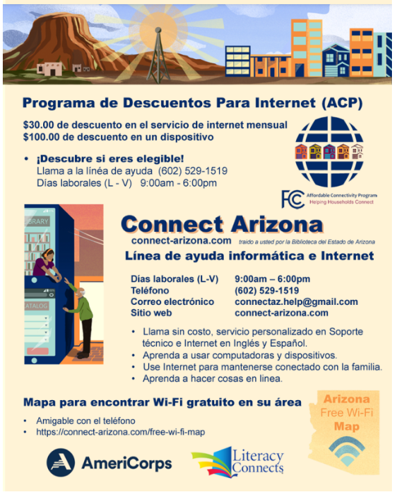 Flyer connect Arizona in Spanish