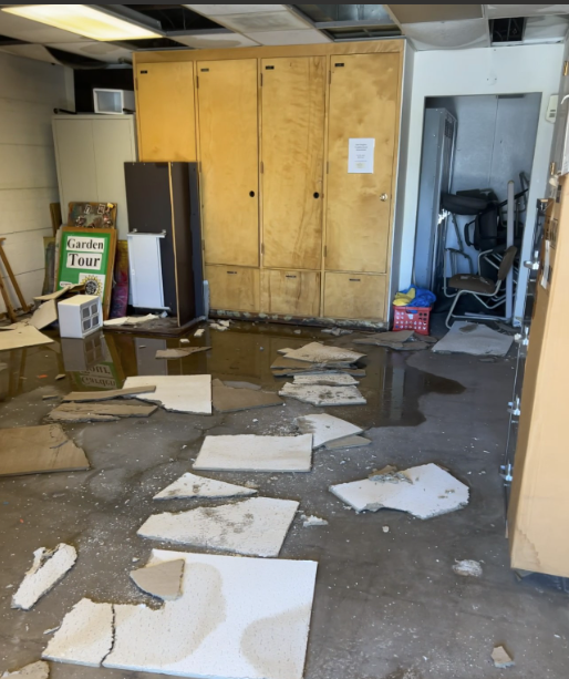 Picture of storage room at Ward 6 office building after Monday's storm