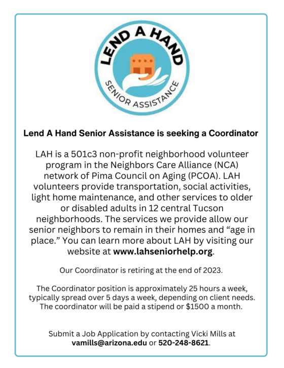 Image of the Lend a Hand flyer for a job opening