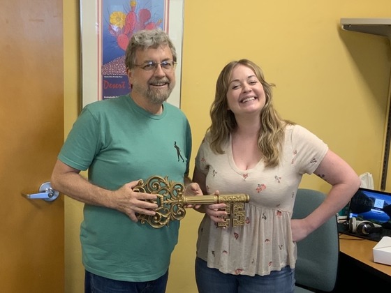 Photo of Kevin Dahl and Kate McKeever at the Ward 3 Office.