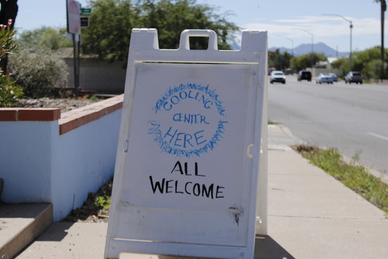 Photo of cooling center sign.