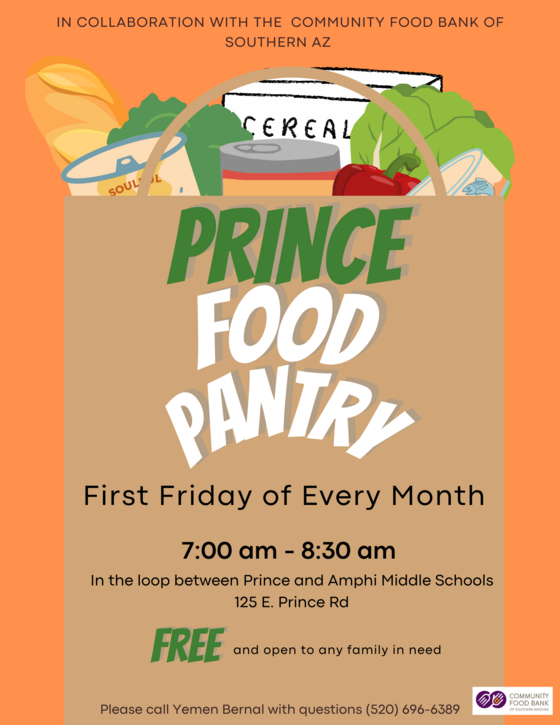 Flyer for Prince food pantry.